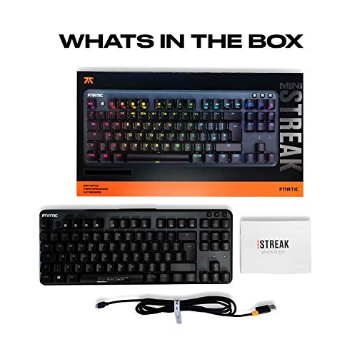 FNATIC miniStreak Speed - LED Backlit RGB Mechanical Gaming Keyboard - Speed Silver Switches - Small Compact Portable Tenkeyless Layout - Pro Esports Gaming Keyboard (US Layout)