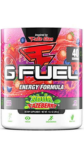 G Fuel Sour FaZeberry Inspired By FaZeClan(40 Servings) 10.3 oz. | Sour Berry Gummy Flavor