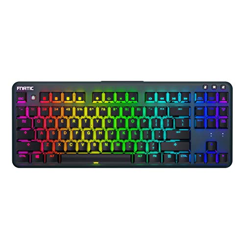 FNATIC miniStreak Speed - LED Backlit RGB Mechanical Gaming Keyboard - Speed Silver Switches - Small Compact Portable Tenkeyless Layout - Pro Esports Gaming Keyboard (US Layout)