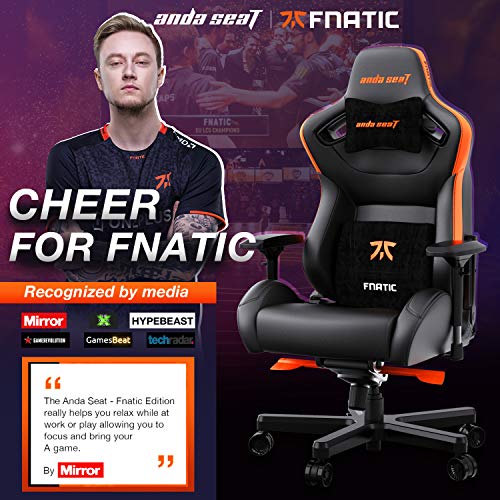 Ergonomic Gaming Chair,ANDASEAT Fnatic Swivel PVC Leather Computer Office Chair,4D Adjustable PU Armrest XL Video Game Chairs,160°Gaming Recliner Rocker with Headrest Lumbar Pillow for Home