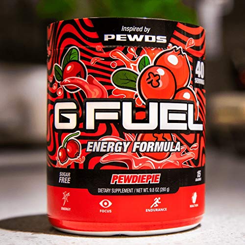 G Fuel Pewdi's Lingonberry Inspired by Pewdiepie, 9.8 oz (40 Servings) | Sweet Cranberry / Cherry like Flavor