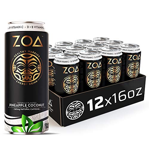 ZOA 100 Calorie Energy Drink (Pack of 12) | Pineapple Coconut